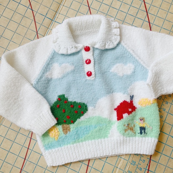 Vintage Hand knit Sweater | Size 12-18 months - Picture 1 of 3
